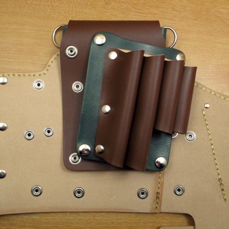 トリマー向き】 ブラウン＆Dグリーン 8丁 シザーケース TSC-13/CBC