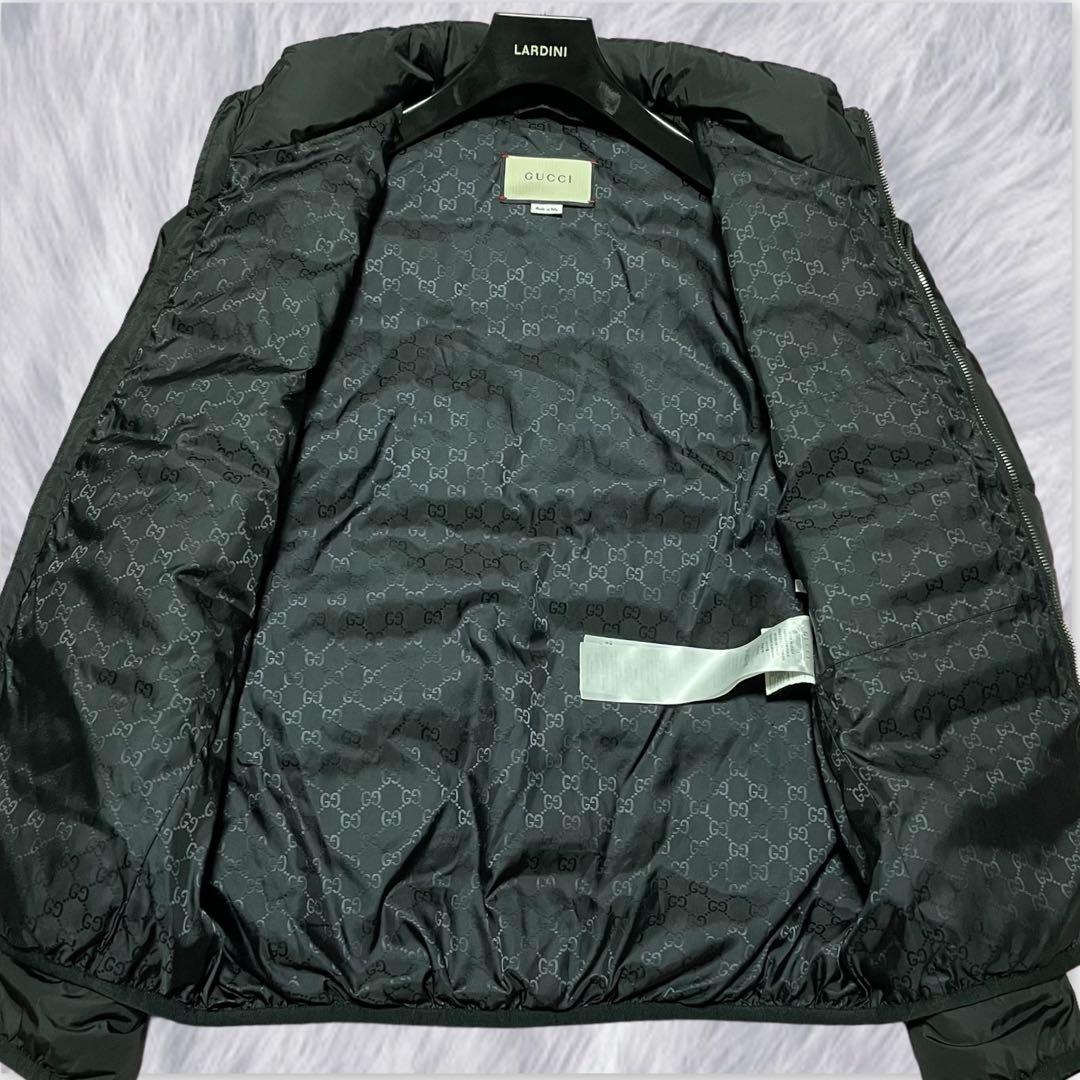 GUCCI】美品グッチ 裏地GG柄 クレストレザーパッチ イタリア製 黒 46