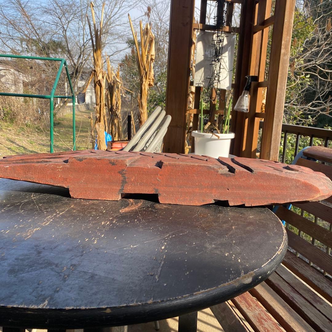 特大魚板 魚鼓 魚鐘 年代物 アンティーク インテリア 幅83cm - メルカリ