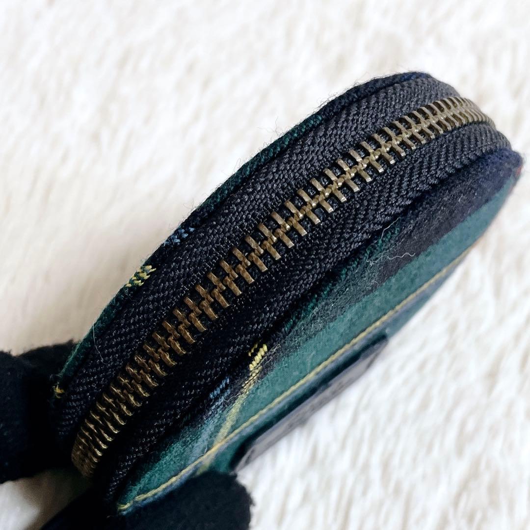 極美品 希少 ポロラルフローレン ロゴ タータンチェック 丸型 ケース