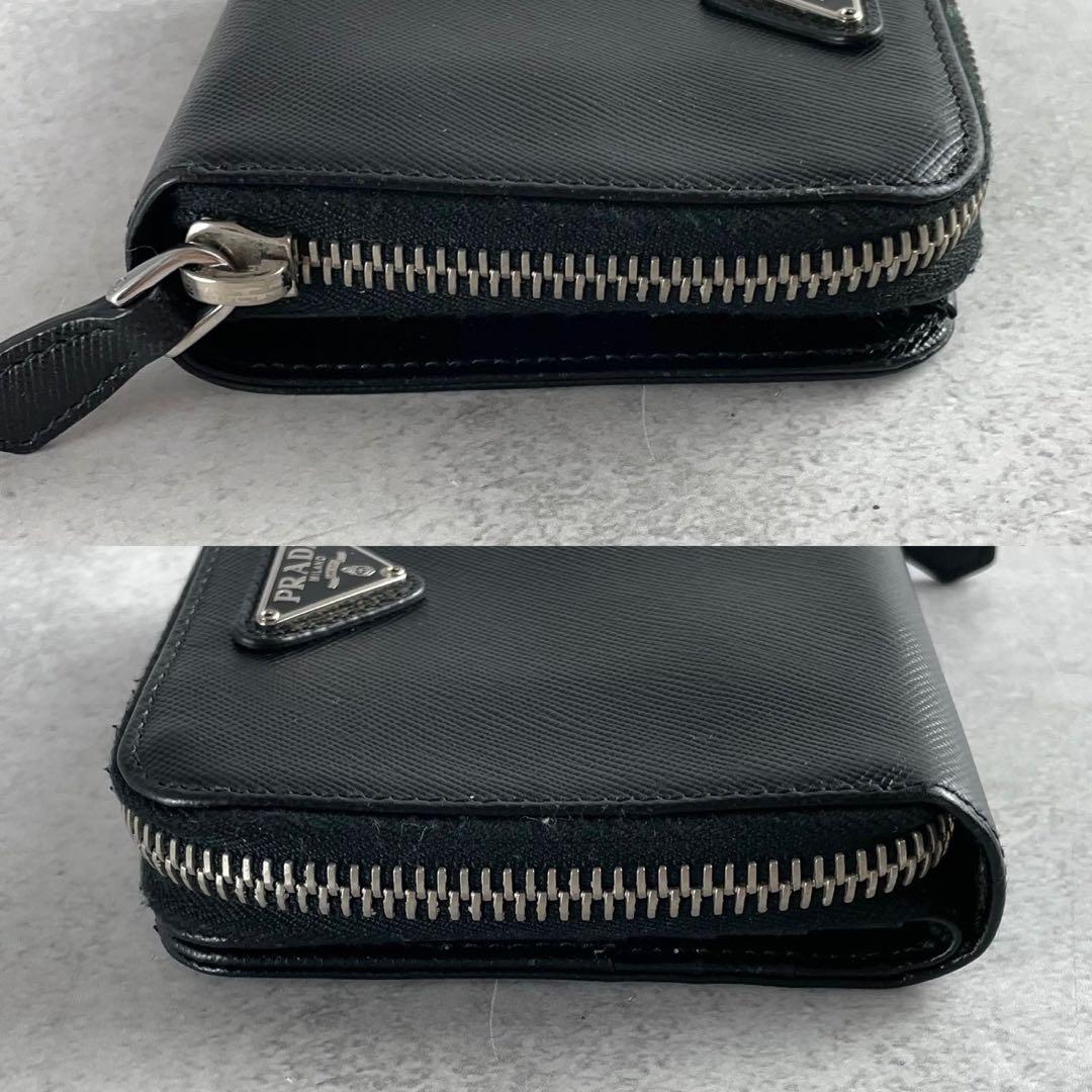 【美品】プラダ ケース 三角ロゴ サフィアーノレザー