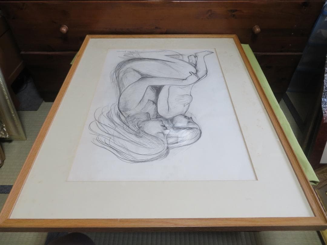 ◆かわいかずひこ 「母子像」　ドローイング　直筆◆