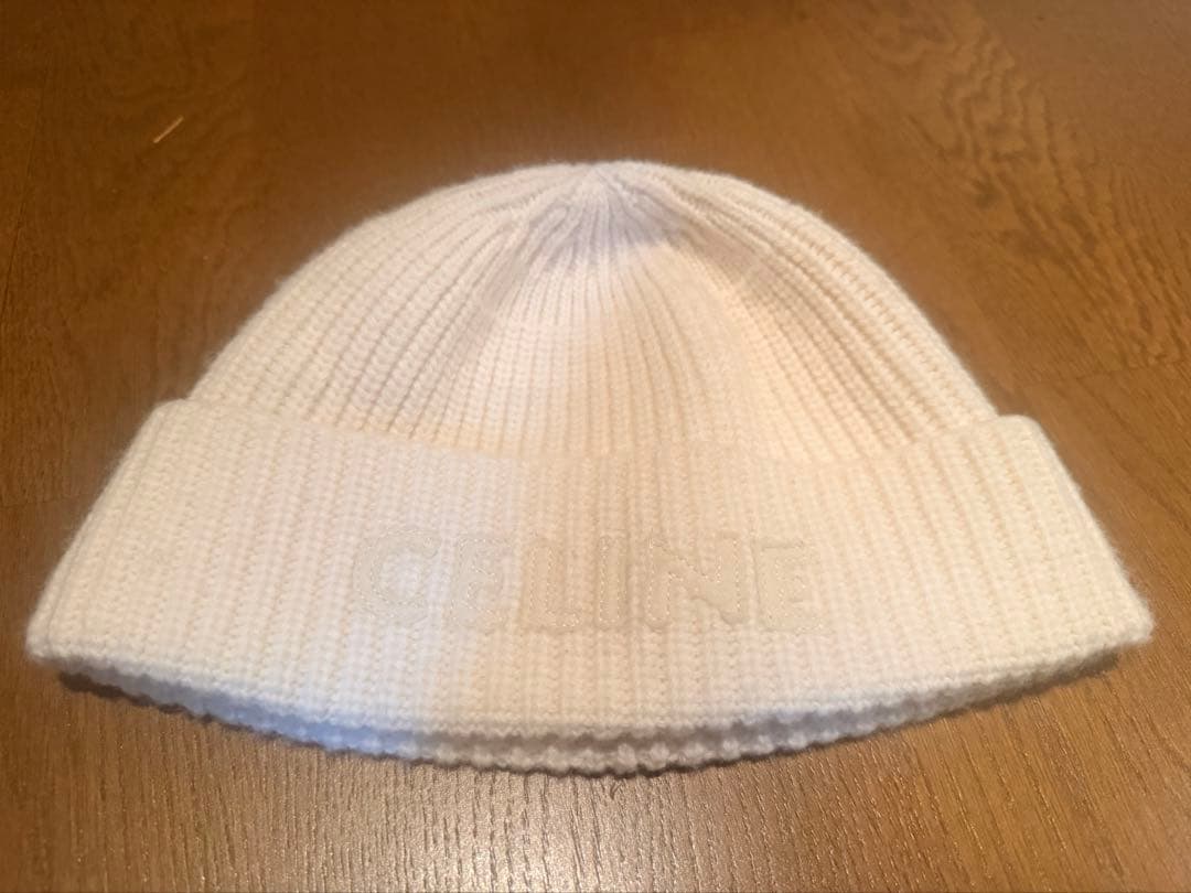 CELINE ニット帽 オフホワイト ホワイト（白）系 CELINE(セリーヌ) ニットキャップ・ビーニー