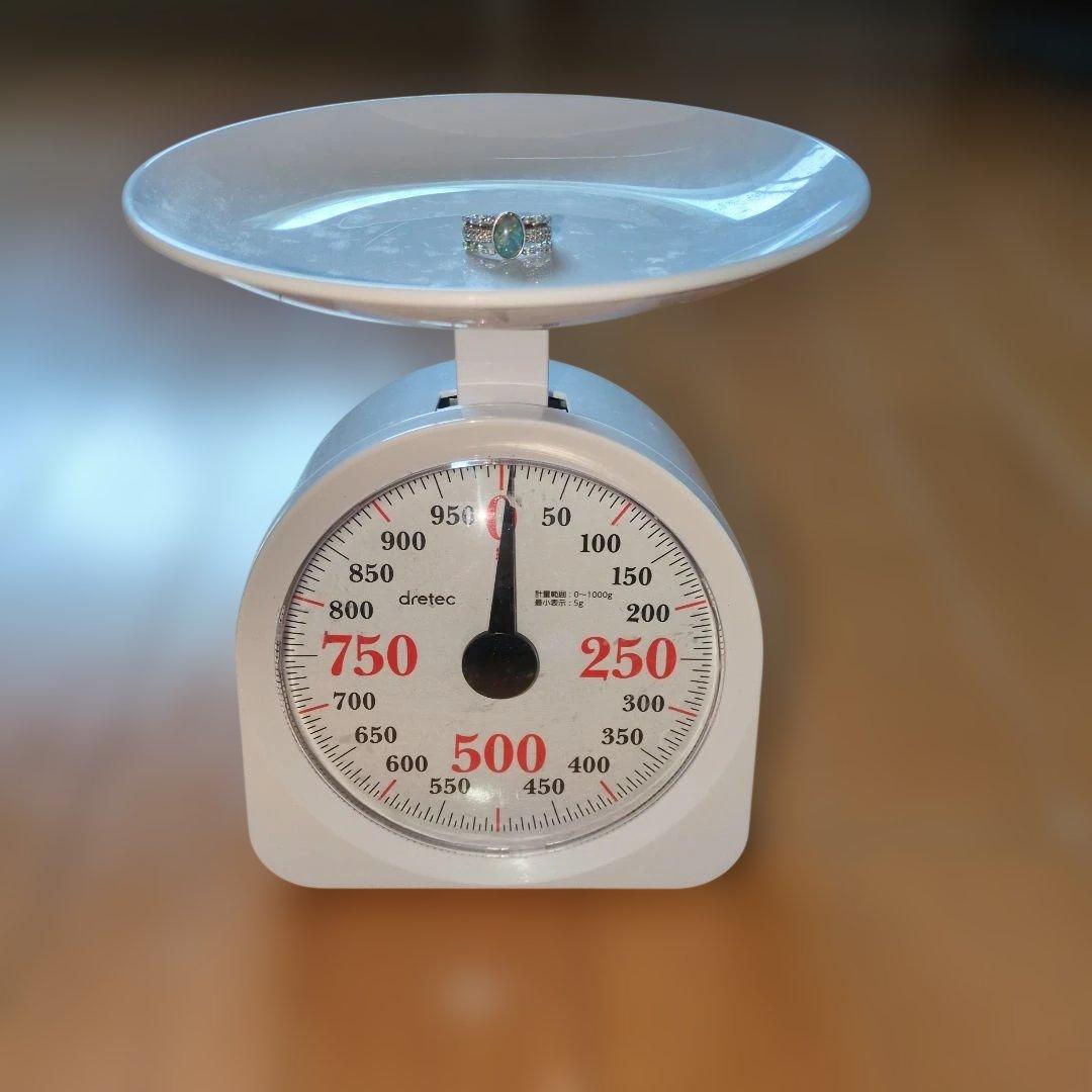 レディースリング、天然オパール指輪、プラチナ、サイズ15位