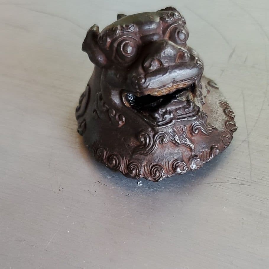 骨董獅子香炉金属製乾隆年製アンティーク