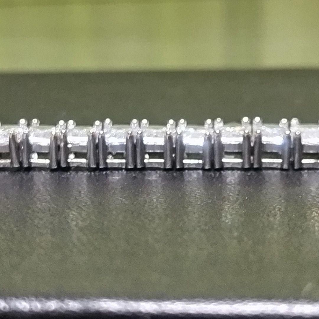 エメラルドカット　モアサナイトダイヤ　シルバー　ブレスレット　アクセサリー