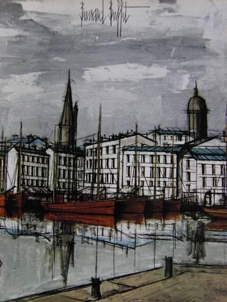 ベルナール・ビュッフェ「La Rochelle」希少画集の額装画、人気作品
