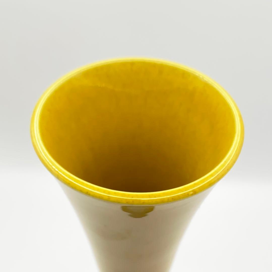 尊式花入 古代黄交趾 中村翠嵐 共箱入 茶道具 華道具