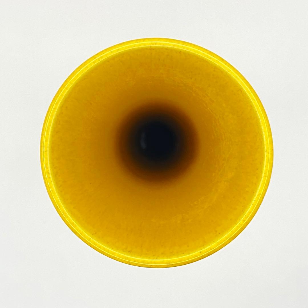 尊式花入 古代黄交趾 中村翠嵐 共箱入 茶道具 華道具 花器 京焼 伝統