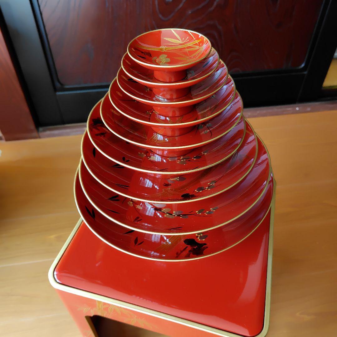 輪島塗　九段盃　松竹梅　古道具　アンティーク　骨董　レトロ　漆器