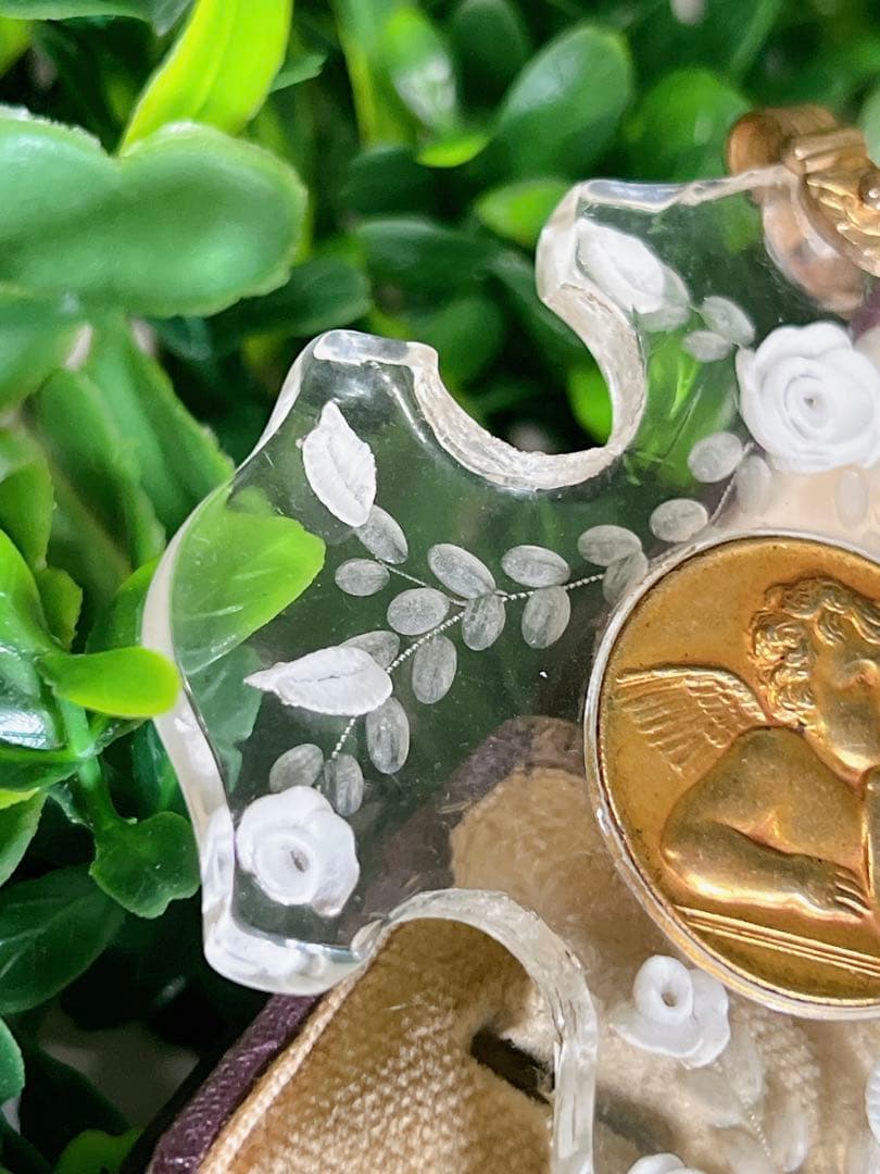 フランス アンティーク 十字架 クロス 薔薇 天使