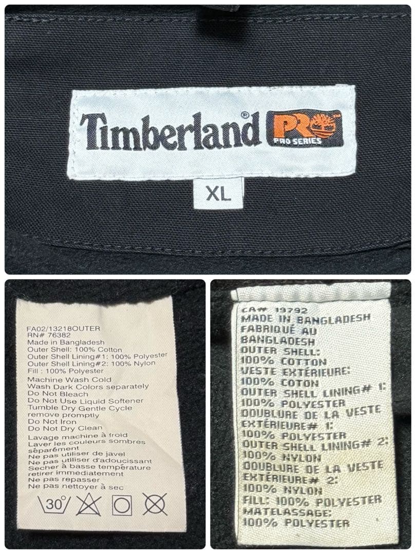 ティンバーランド　プロシリーズ　ダックジャケット　アウトドア　黒　ブラック　XL