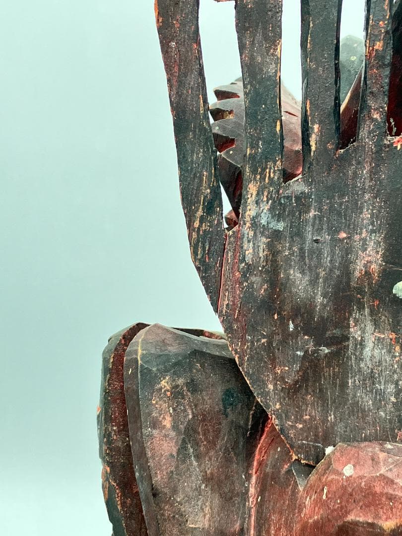 時代物】 ガルーダ象 木彫り インドネシア 全長：約61cm オブジェ