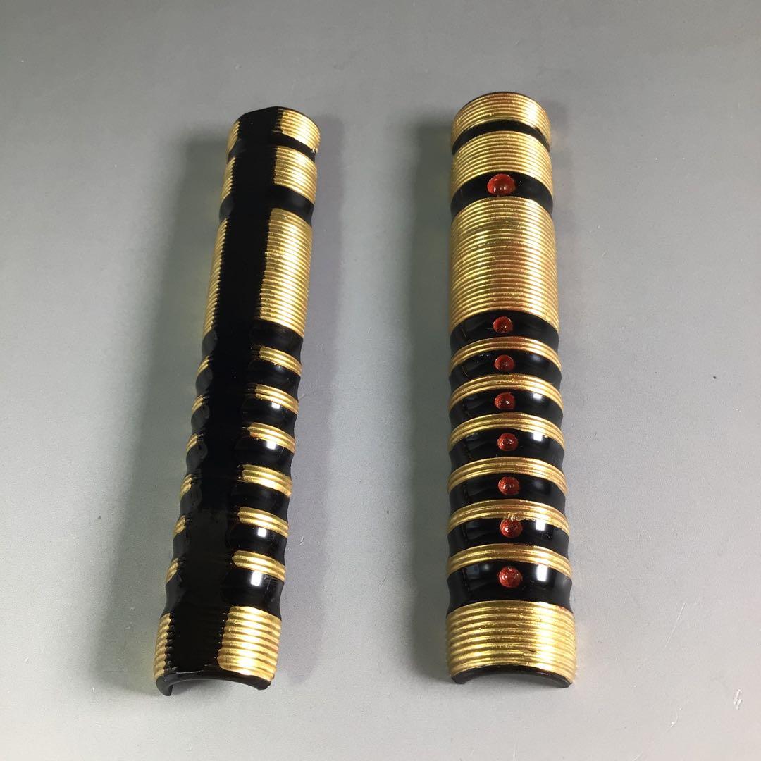 Ｒ６６４　香合　『北村葵春作』『木製』『内金地』『笛香合』　共箱　茶道具