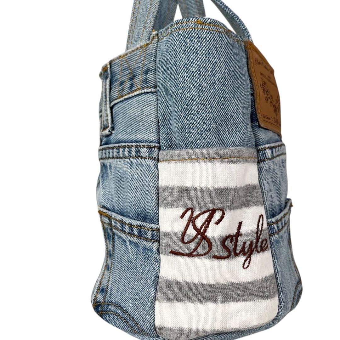 美品】ルシアンエサヨ キャリーバッグ ハンド デニム バケツ型