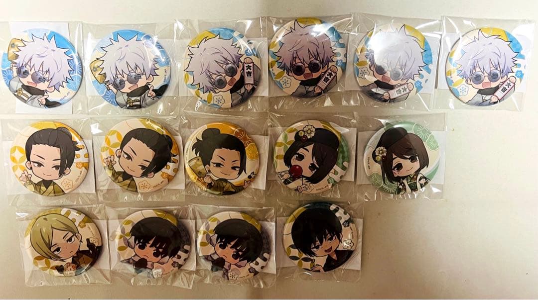 呪術廻戦 五条悟 夏油傑 家入硝子 七海建人 灰原雄 伏黒甚爾 缶バッジ