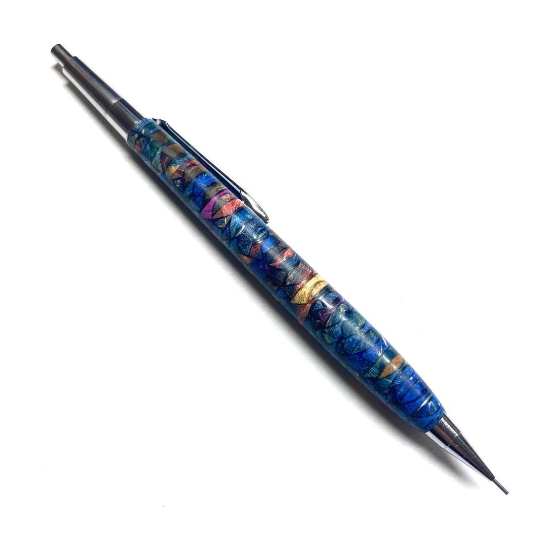 Steef&Co. PG5用着せ替え木軸 ステンドグラスウッド青 木軸シャーペン