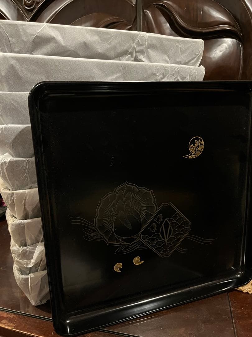 輪島塗り　漆器 盆 お膳　黒 10枚セット