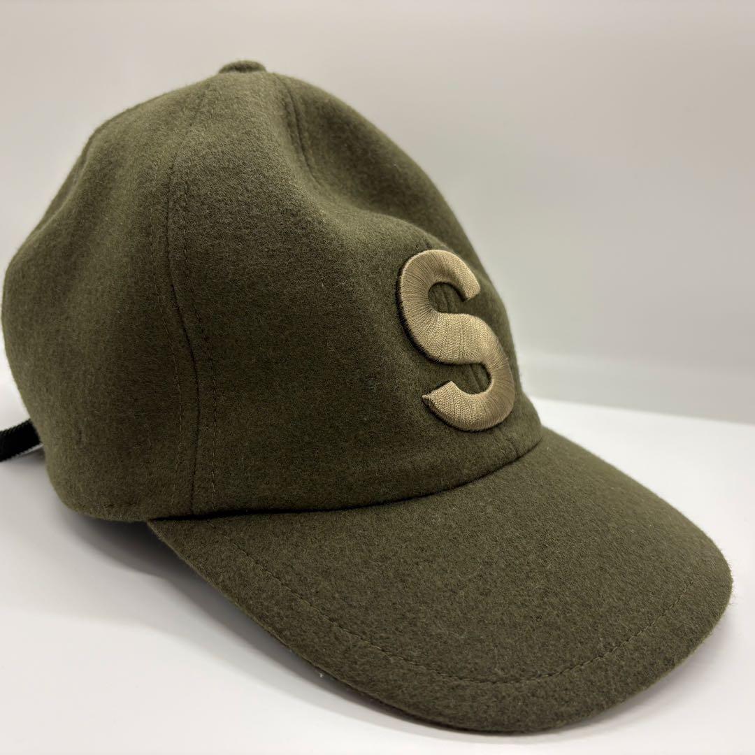 近年モデル サカイ ウール ベースボールキャップ カーキ 刺繍 Sロゴ サイズ1 近年モデル サカイ ウール ベースボールキャップ カーキ 刺繍 Sロゴ