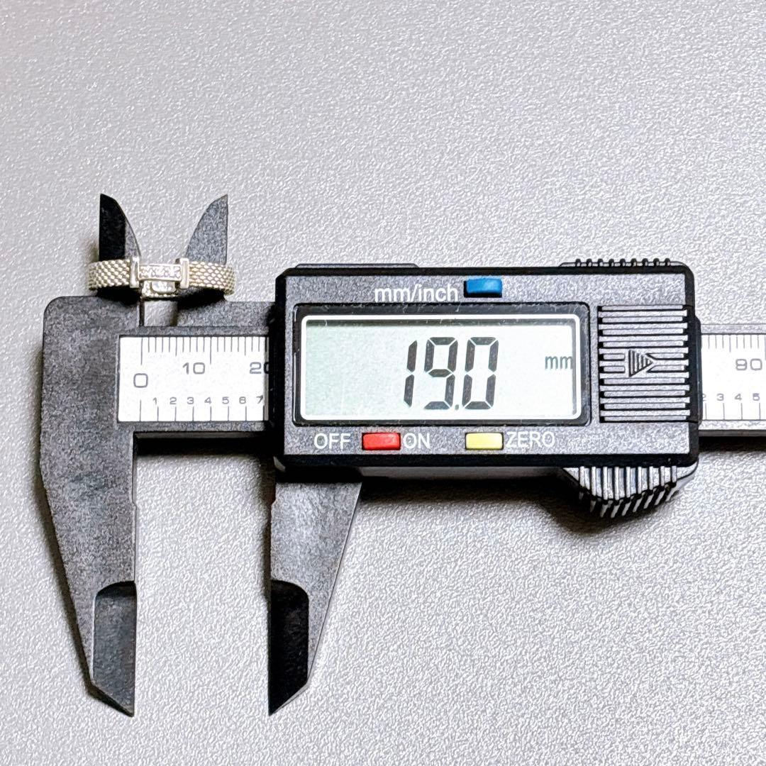 【美品】17号 ティファニー 3Pダイヤ サマセット メッシュ リング 925