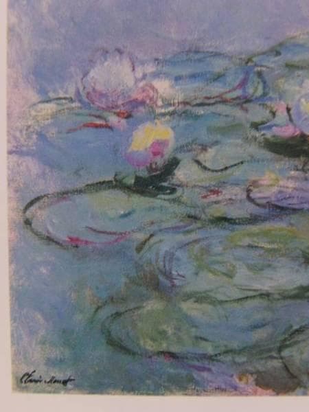 クロード・モネ、【睡蓮】、希少画集画、新品高級額・額装付、状態良好