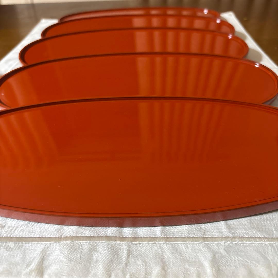 輪島塗 慶塚 お盆 前菜盆 5客 オーバル