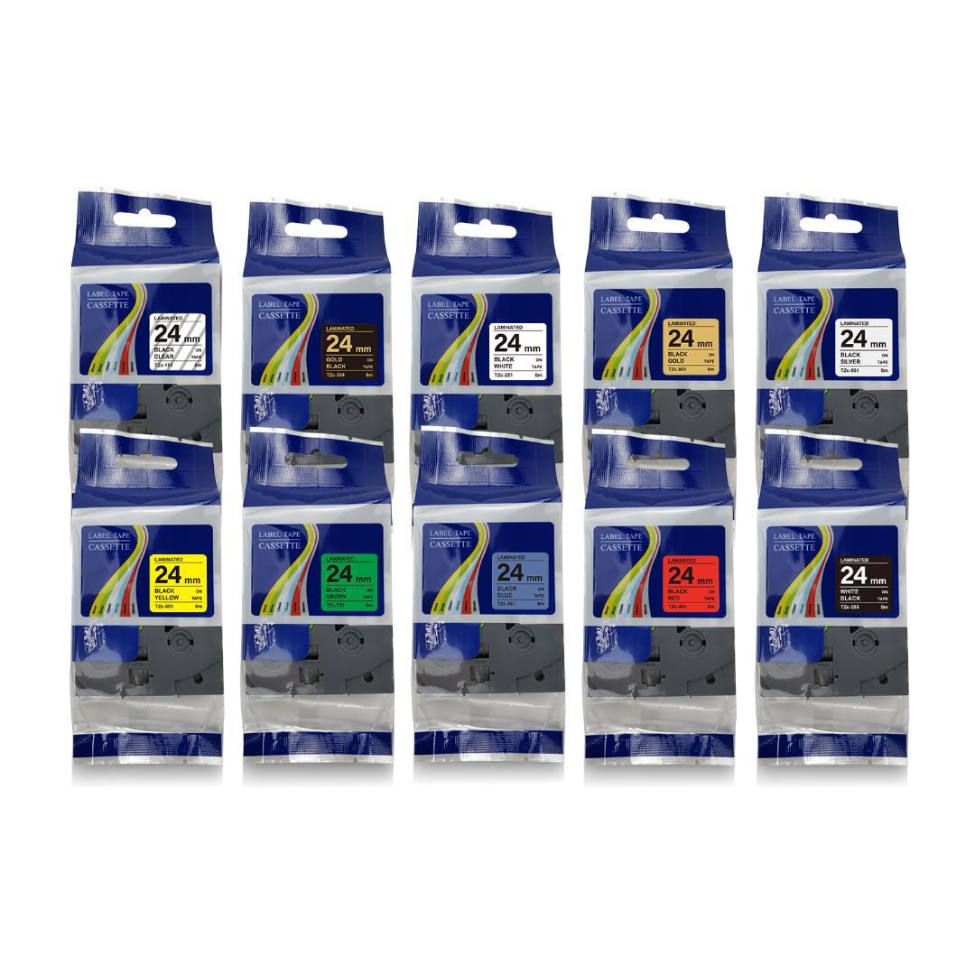 Tzeテープ 36mm幅X8m巻 8色選択 互換品 10個 P-Touch用 Tzeテープ 36mm