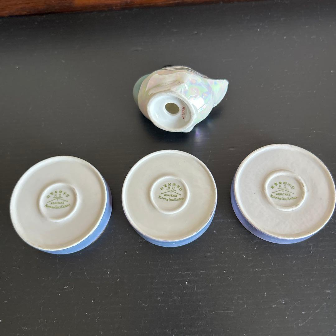 オールドノリタケ　Mマーク・ヤジロベエ　クリーマー・ポット・白鳥・灰皿　不揃い
