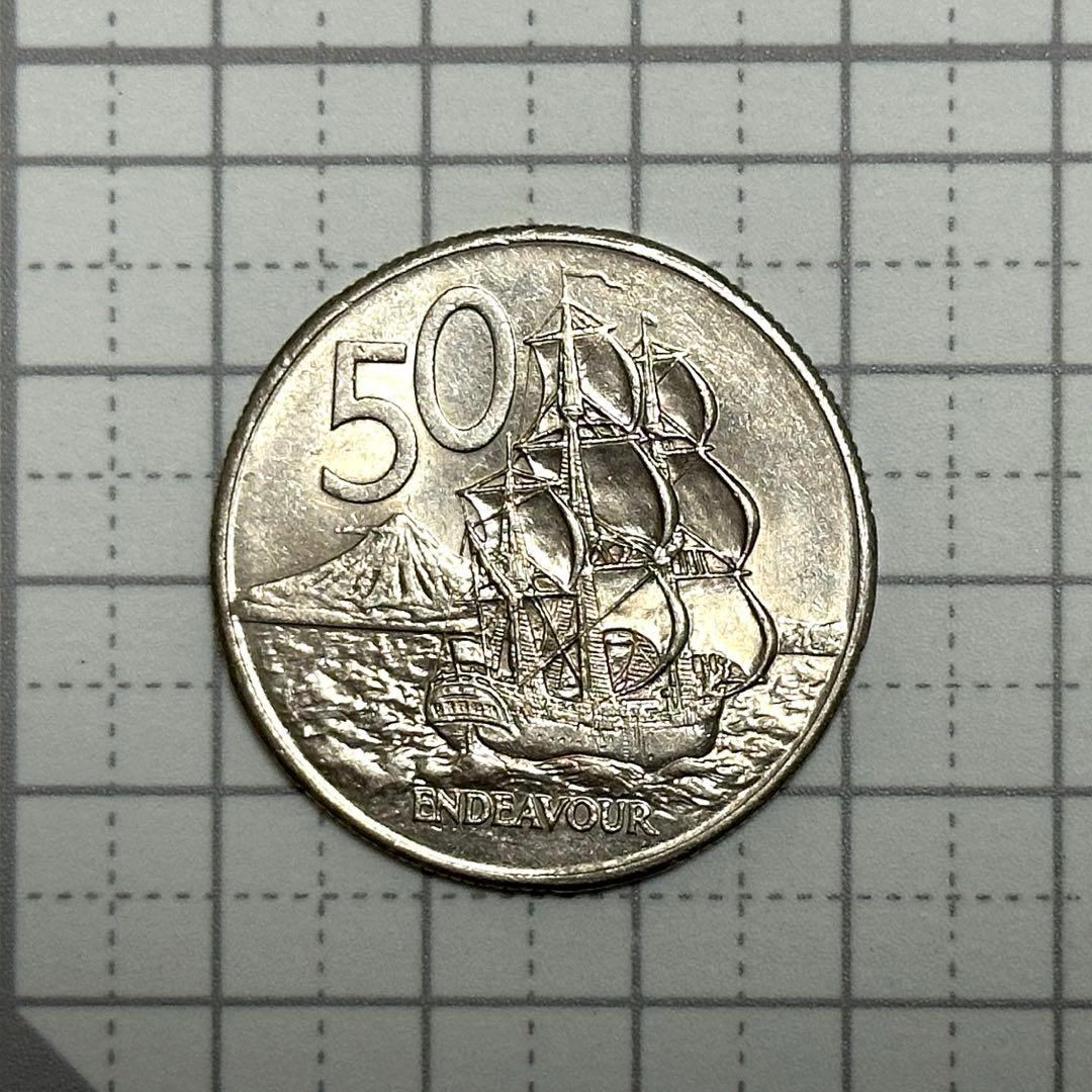 ニュージーランド 50セント 1980年 白銅貨 古銭 硬貨 貨幣 - メルカリ