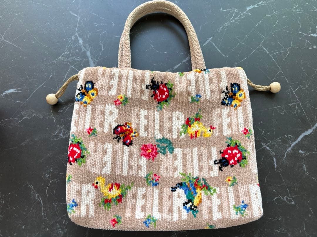 美品✨フェイラー FEILER ハイジ トートバッグ 巾着型 ベージュ