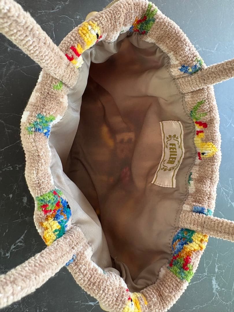 美品✨フェイラー FEILER ハイジ トートバッグ 巾着型 ベージュ