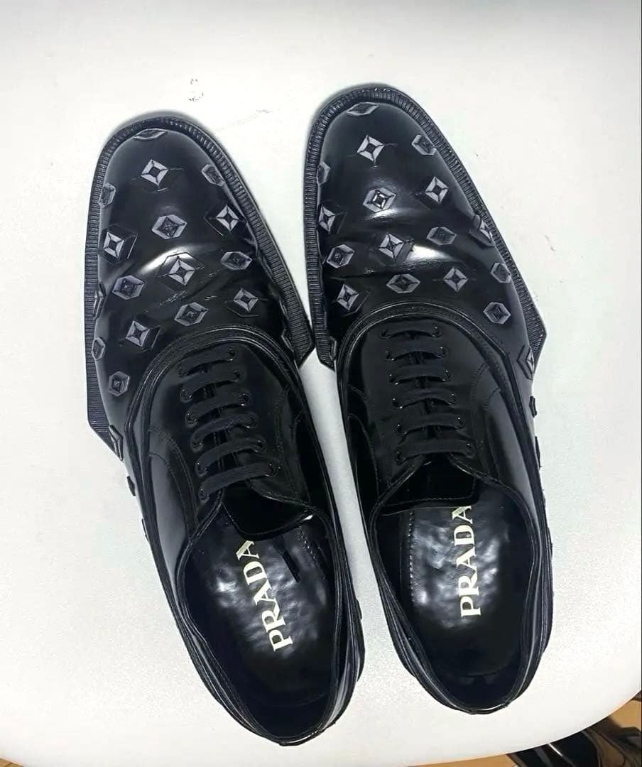 最終価額PRADA プラダ12aw 幾何学ドレスシューズ　サイズ9美品