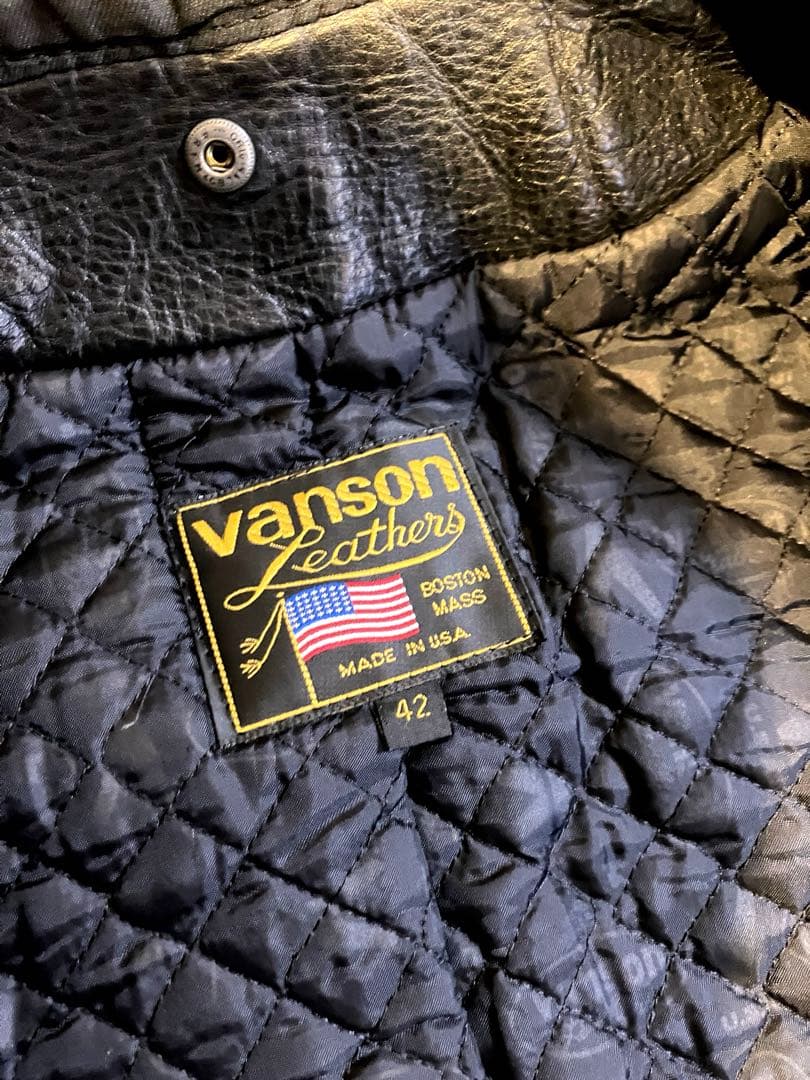 vanson 42 シルバーカスタム レザー シングルライダース キルティング
