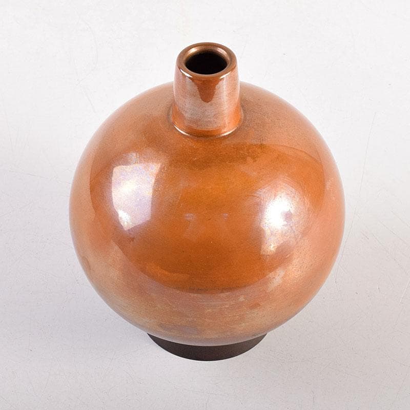 田畑一作造 朱銅 一輪挿し 樫の実 共箱 V 8319