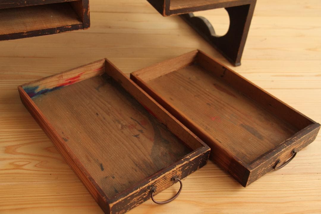 文机 引き出し2杯 アンティーク 古道具 文机 引き出し2杯 アンティーク