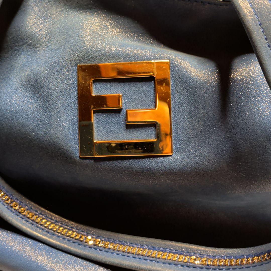 Fendi 青 レザー ハンドバッグ