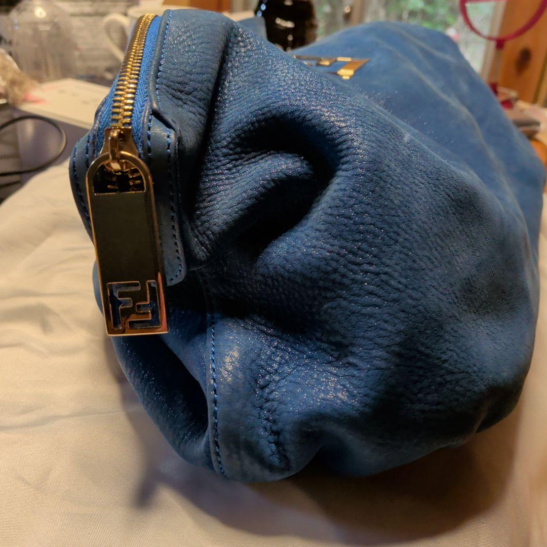Fendi 青 レザー ハンドバッグ