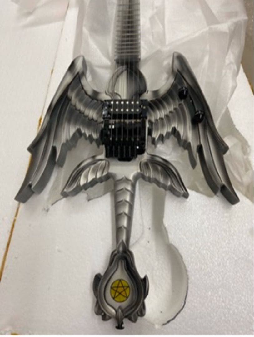 剣 ギター エレキ エレキギター 変形ギター 勇者 勇者の剣 シルバー 銀