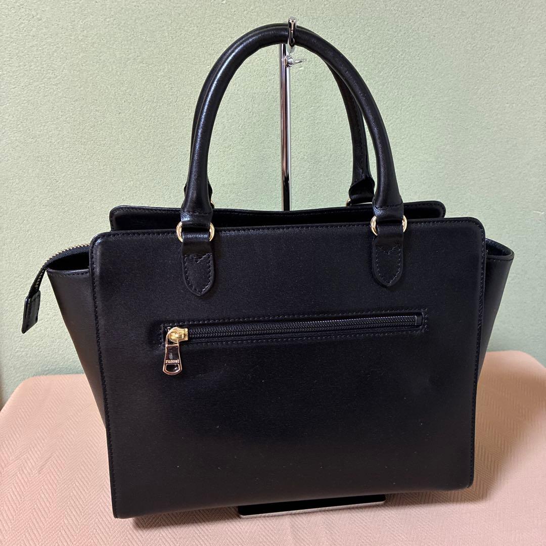 ラシット　2wayハンドバッグ　黒　ブラック　レザー