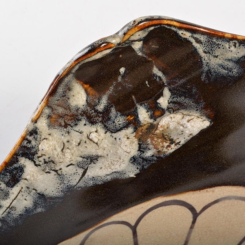 Tarou Kimoto様専用 瀬戸黒加藤春鼎作菊文四方平鉢共箱