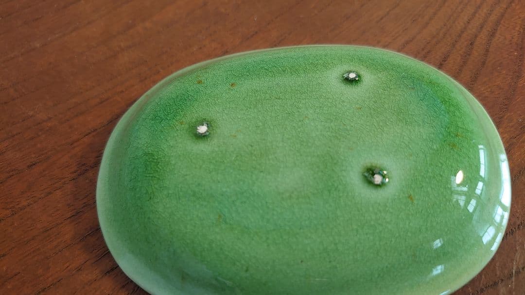 民平 珉平焼　民平焼　龍の図　５本爪　楕円皿　小皿　アンティーク陶器　飾皿　１客