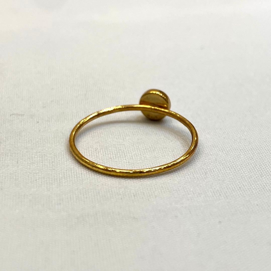 美品 K18 ジュエリーマキ 本真珠 パールリング 12号