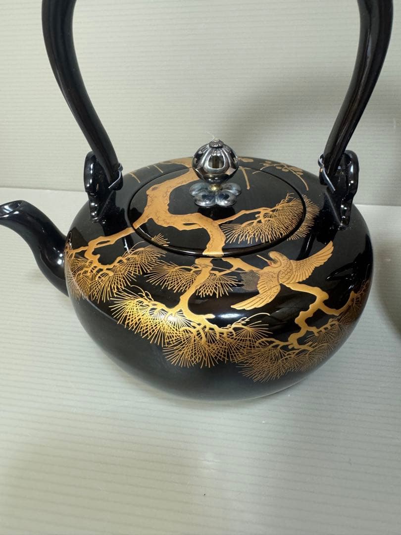 2230 輪島塗　松鶴　金蒔絵　銚子　2客