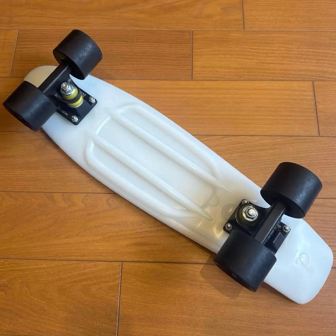 蓄光 penny スケートボード ミニクルーザーホワイト 蛍光イエロー22インチ