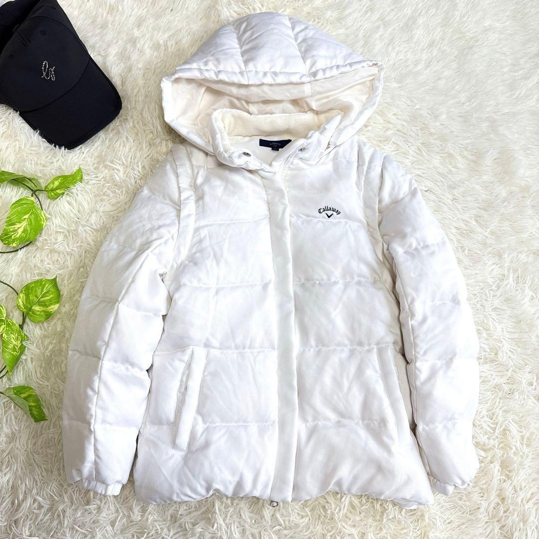 【美品】キャロウェイ　セットアップ ダウン ホワイト Mサイズ レディース