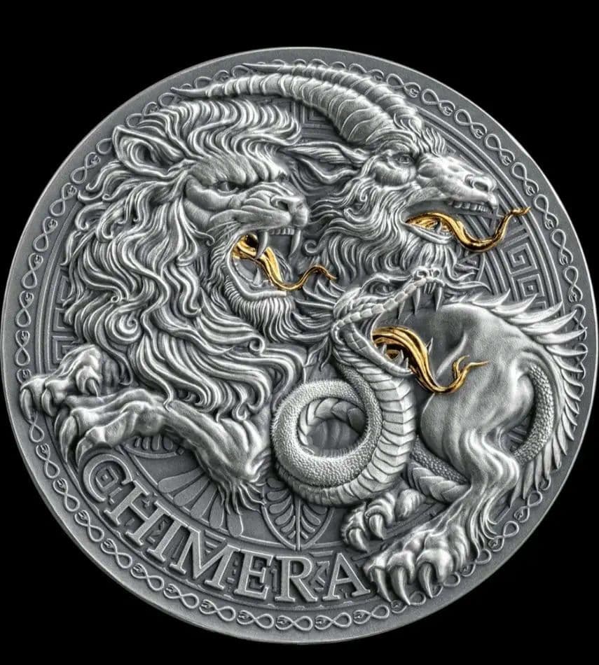 2025 偉大なるギリシャ神話 キメラ 1オンス 銀貨 純銀 アンティーク