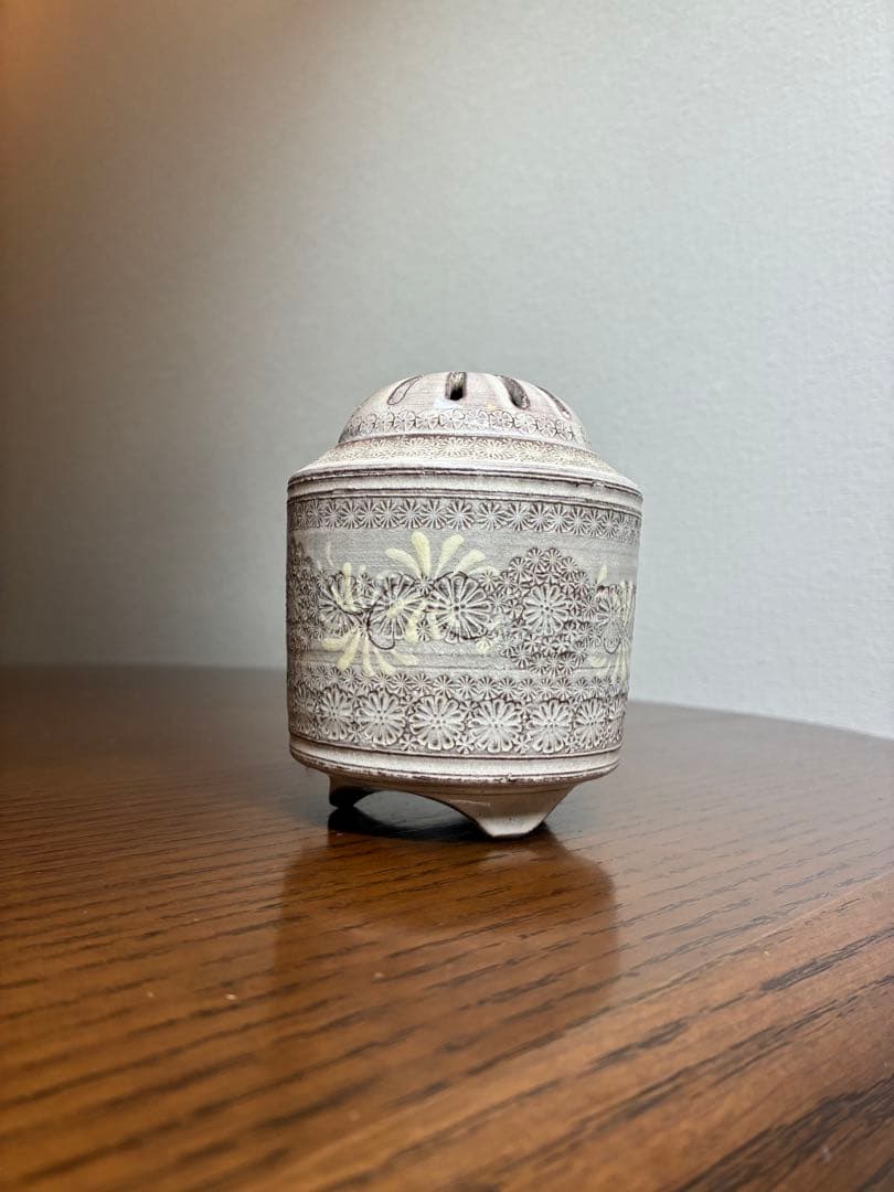 京焼 香炉 清水焼 森里陶楽 森里秀夫 紫三島