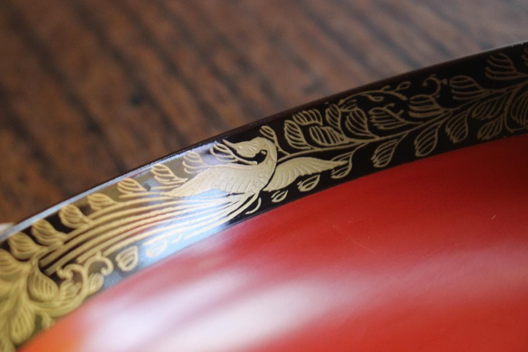 時代逸品！上質朱漆に極上菊桐唐草蒔絵の映えるお椀2点（検輪島塗京塗高台寺蒔絵