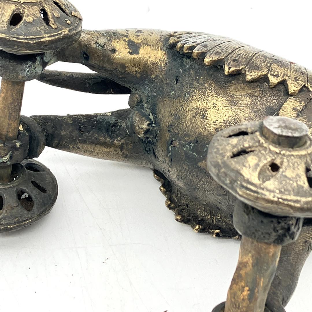 インド 寺院玩具 ヴィンテージ 馬 ウマ 動物 置物 真鍮 アンティーク