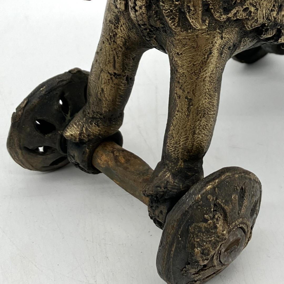 インド 寺院玩具 ヴィンテージ 馬 ウマ 動物 置物 真鍮 アンティーク